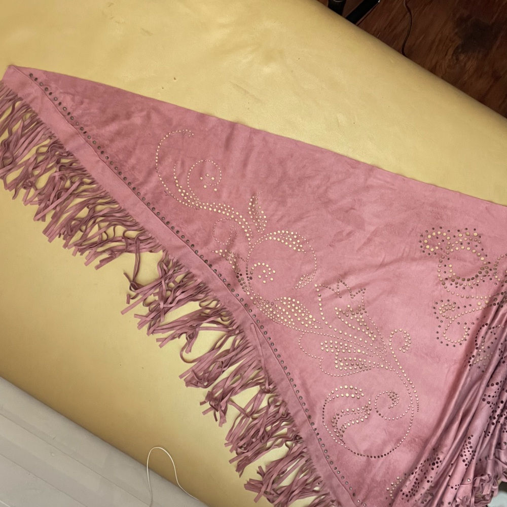 Dusty Pink Fringed Women's Shawl